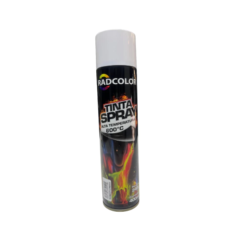 Tinta Spray Alta Temperatura Branco 400ml 240g - RC2132-06 - Radcolor