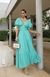 Vestido Fluido Com Babado nas Mangas Decote V Contem Faixa Para Amarração, Crepe Sandra - comprar online