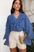 Camisa Crepe Chiffon, Com Babados, Manga Longa Gola V, Lucia - loja online