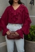 Camisa Crepe Chiffon, Com Babados, Manga Longa Gola V, Lucia