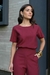 Conjunto Calça Com Recorte V E Blusa Reta Manga Curta, Crepe Marrant, Renesme - loja online