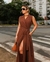 Imagem do Vestido Middi Gola Transpassada Com Faixa, Crepe Alfaiataria, Tania