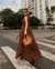 Vestido Middi Gola Transpassada Com Faixa, Crepe Alfaiataria, Tania - loja online