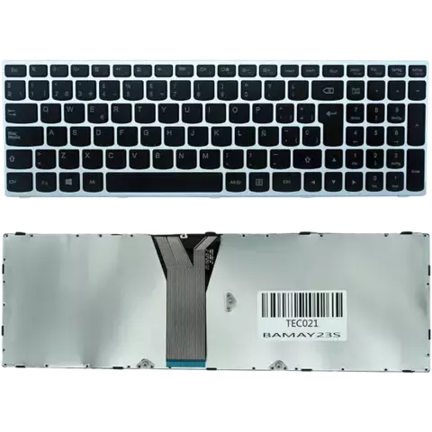 GN-TEC021 Teclado color Negro (SP) para Lenovo IdeaPad 300-15IBR,300-15ISK,300-17ISK,305-15ABM,305-15IBD,305-15IBY,305-15IHW,500-15ACZ,500-15ISK (SILV