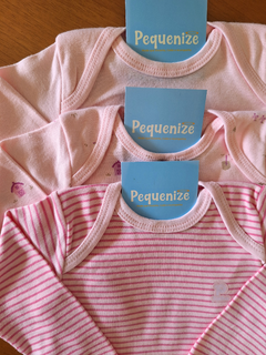Kit 3 bodys Manga Longa Rosa - comprar online