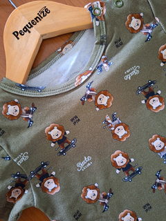 Conjunto Jardineira e Camiseta Leãozinho Algodão Egípcio - loja online