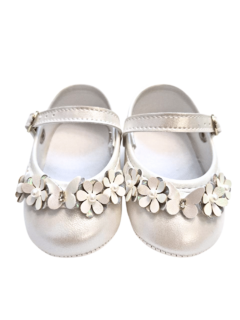 Sapatilha Encanto Infantil Branca com Flores Pimpolho - comprar online