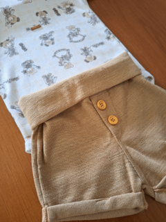 Conjunto Cachorrinho Algodão Egípcio com Short Moletinho