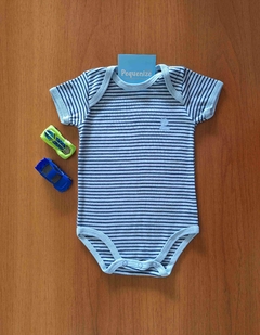 Kit 3 Bodys Manga Curta Azul Claro na internet