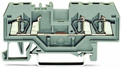 [280-681] 3-conductor through terminal block; 2.5 mmþ; center marking; for DIN-rail 35 x 15 and 35 x 7.5; CAGE CLAMP¨; 250 mmþ; gray