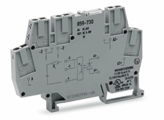 [859-730] Optocoupler module; Nominal input voltage: 24 VDC; Output voltage range: 3 ... 30 VDC; Limiting continuous current: 3 A; 2-wire connection; Module width: 6 mm; gray