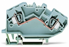 [782-601] TOPJOB Classic Feedthrough terminal block; angled; rail mount; 2-conductor; 8 mm wide; gray