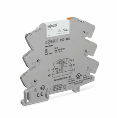 [857-304] Relay module; Nominal input voltage: 24 VDC; 1 changeover contact; Limiting continuous current: 6 A; Yellow status indicator; Module width: 6 mm; 250 mmþ; gray