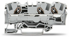 [2006-1301] 3-conductor through terminal block; 6 mmþ; suitable for Ex e II applications; side and center marking; for DIN-rail 35 x 15 and 35 x 7.5; Push-in CAGE CLAMP¨; 600 mmþ; gray