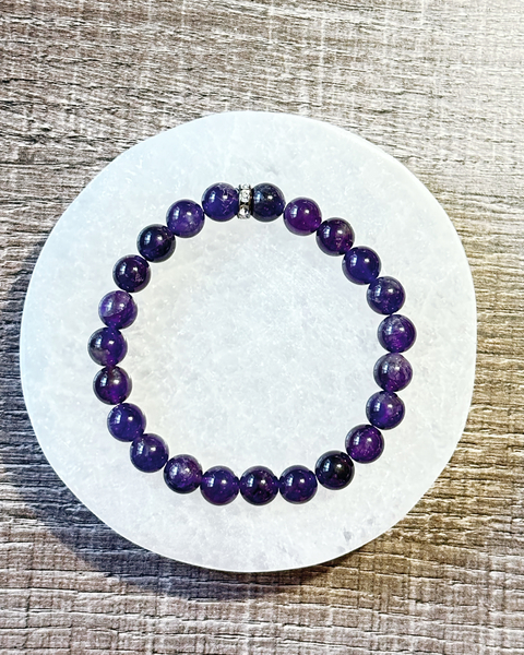 Pulseira em Ametista 8mm - Intuição e Transmutação