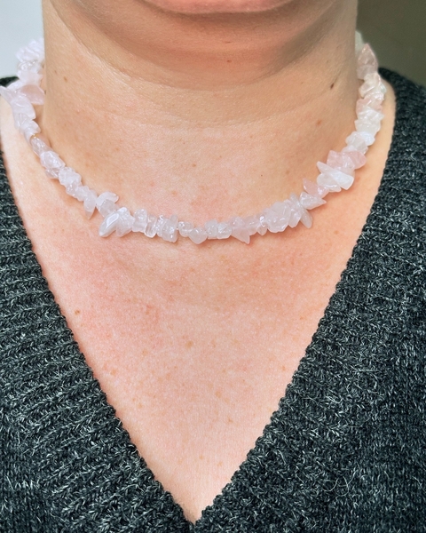Choker em Quartzo Rosa - Amor - comprar online