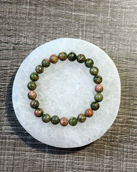 Pulseira em Unaquita 8mm - Visão e Equilíbrio