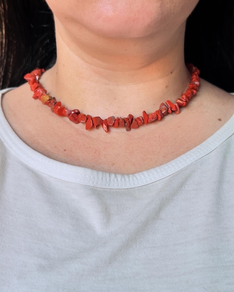 Choker Jaspe Vermelho - Ânimo, Vitalidade e Proteção