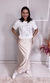 Saia Midi Cetim Catarina - Champanhe - comprar online