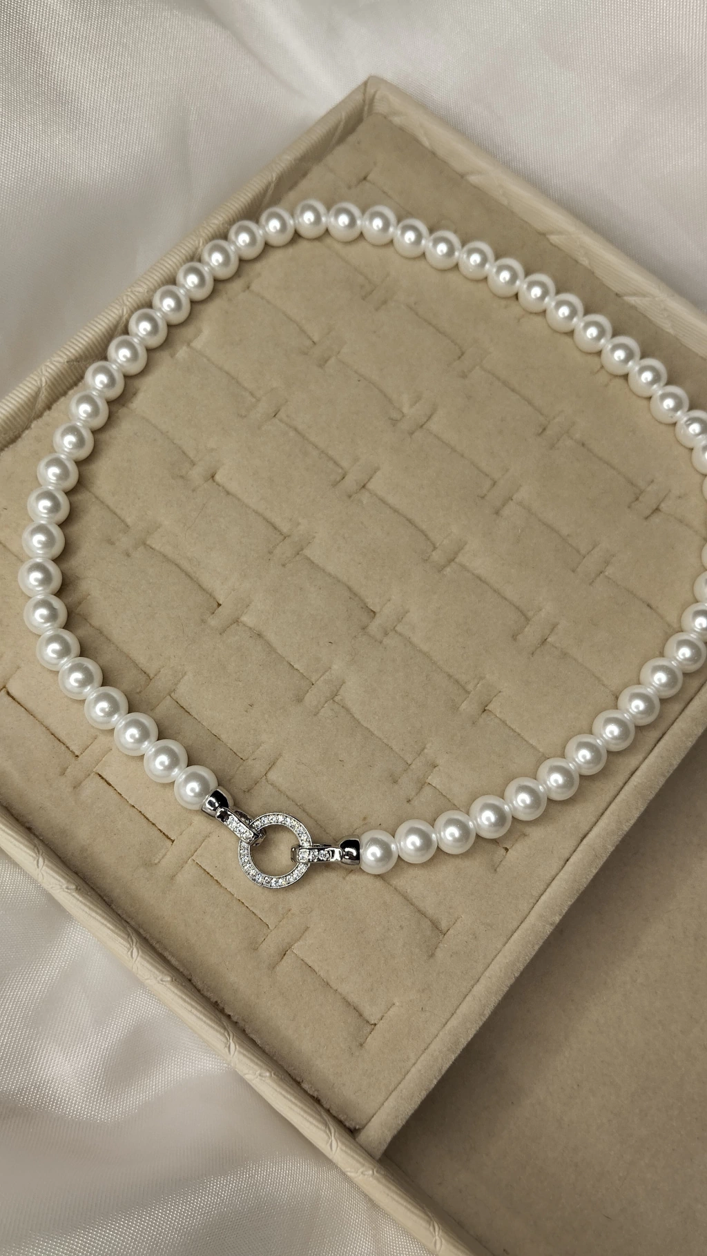 Colar Pérola Maria - Ródio Branco