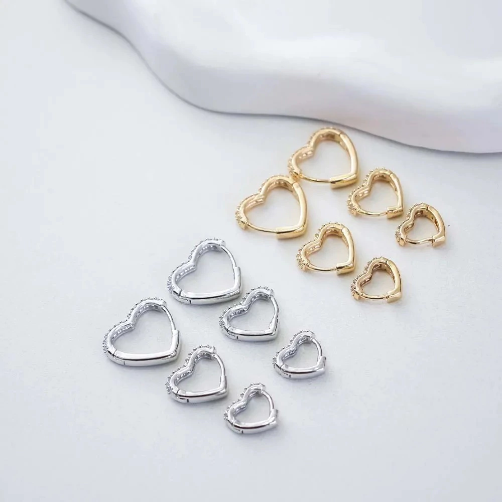 Trio de coração Bianca - Ródio Branco