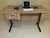 Mesa pé de aço duplo 120x60 cm nogal com 2 gavetas - comprar online