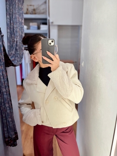 Saco paño espiga con piel - comprar online