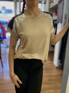 Remera lentejuelas Bicolor - comprar online