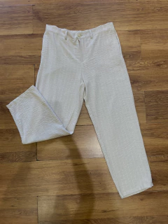Pantalón rayado de lino