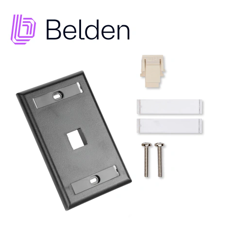 PLACA DE PARED (FACEPLATE) BELDEN AX104160 / INTERIOR / NEGRO /1 PUERTO / PIEZA