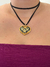 Colar camurça coração preto e dourado - usevl