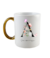 Caneca inicial Garden alça dourada - comprar online