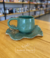 Caneca artesanal verde com pires - comprar online