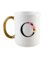 Caneca inicial Flower alça dourada - João e Maria Boutique