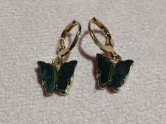 Aretes mariposa en color negro