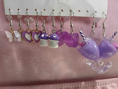 Kit de 5 piezas aretes pastel