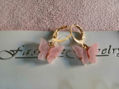 Aretes Mariposa rosa