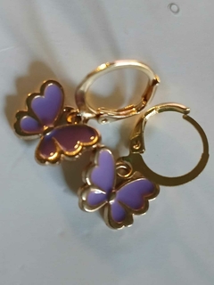 Aretes mariposa morado