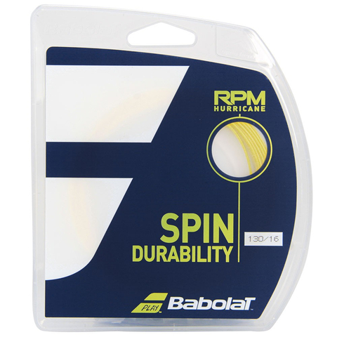CORDA SET BABOLAT RPM HURRICANE SPIN DURABILITY 1.30MM 16L 12M AMARELA