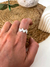 Anillo Regulable Ovalitos Acero Blanco