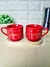 Jogo 2 Canecas Vermelhas Decoradas Gratidão Com Porta Caneca