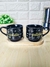 Jogo De 2 Canecas Pretas Decoradas Gratidão Com Porta Caneca