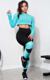 Conjunto Bella Fitness-Calça Legging + Top Dry Azul Turquesa | REF: LX147