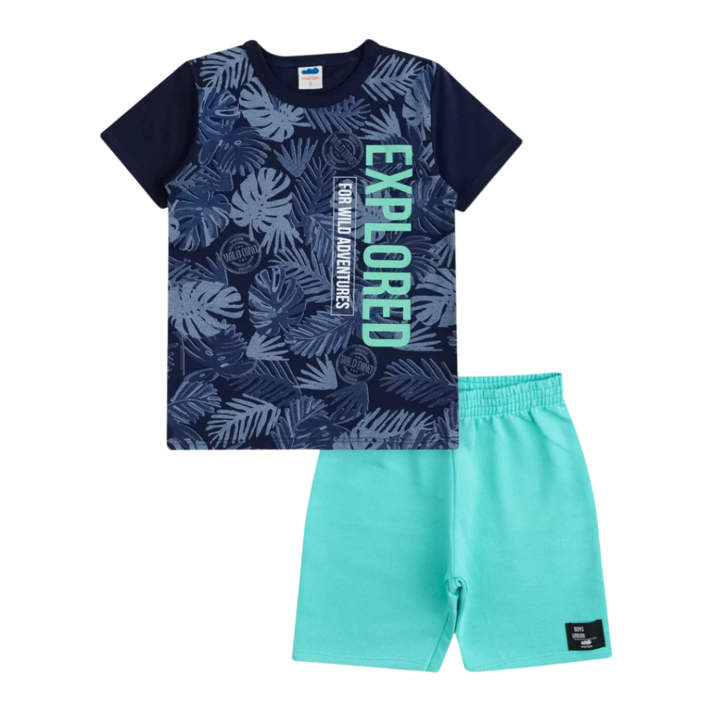 Conjunto Marlan Infantil Menino Explored Marinho