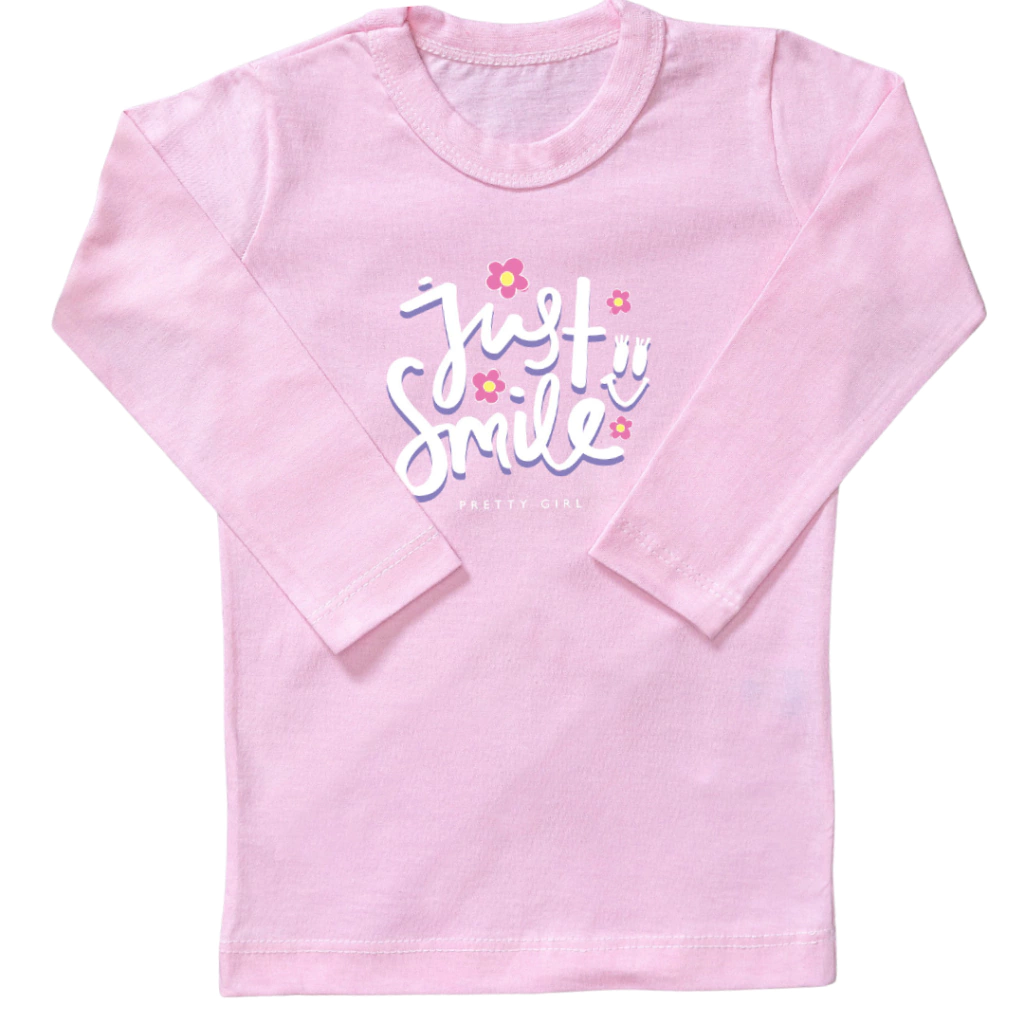 Camiseta Infantil Menina Manga Longa 2 a 4 anos