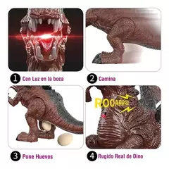 Dinosaurio Grande Pone Huevos Luz Sonido - Alomio