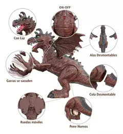 Dinosaurio Grande Pone Huevos Luz Sonido - tienda online