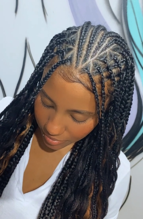 fulani braids com cachos