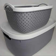 Organizador plástico con tapa, grande - comprar online
