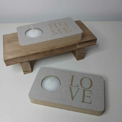 Porta vela grabado